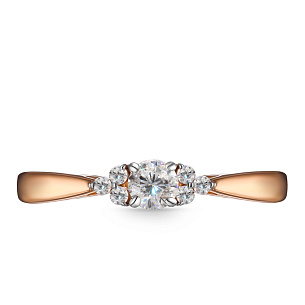 Кольцо из красного золота с фианитом