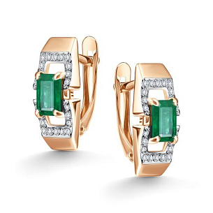 Серьги с английским замком из красного золота