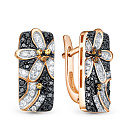 Серьги из красного золота с бриллиантами, сапфирами