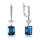 Серьги с английским замком из белого золота с бриллиантами