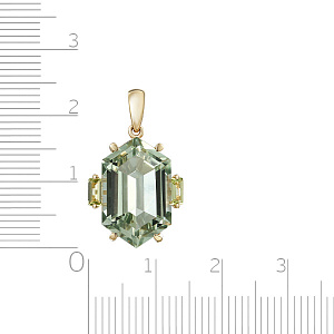 Подвеска из желтого золота с хризолитом