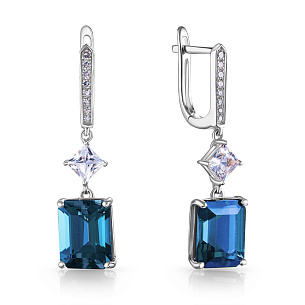 Серьги с английским замком из белого золота