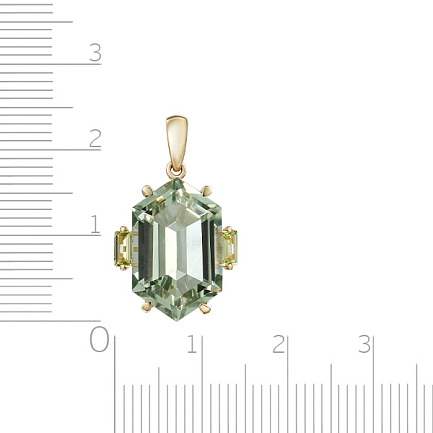 Подвеска из желтого золота с хризолитом