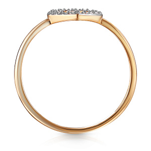 Кольцо из красного золота с фианитом