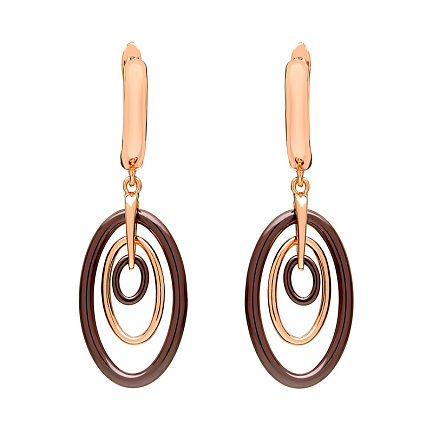 Серьги с английским замком из серебра с керамикой