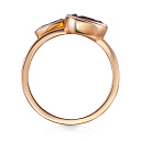 Кольцо из красного золота с аметистом, топазом