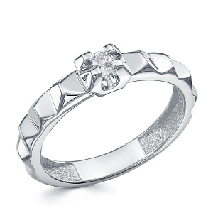 Кольцо из белого золота с бриллиантом