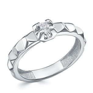 Кольцо из белого золота с бриллиантом