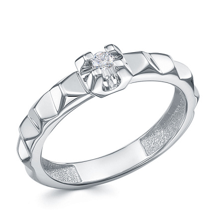 Кольцо из белого золота с бриллиантом