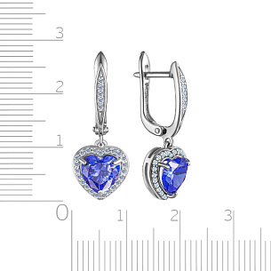 Серьги с английским замком из серебра с фианитом