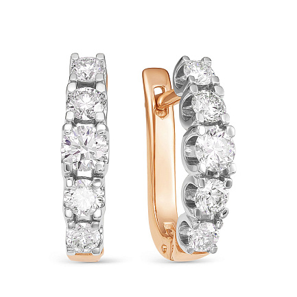 Серьги с английским замком из красного золота