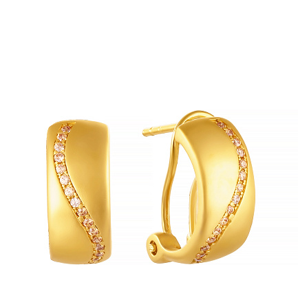 Серьги из серебра с фианитом