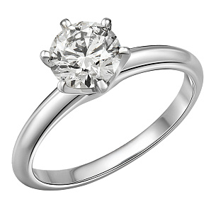 Кольцо из белого золота с бриллиантом