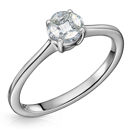 Кольцо из белого золота с бриллиантами