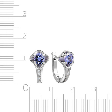 Серьги с английским замком из белого золота с бриллиантами