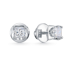 Серьги из белого золота с бриллиантами