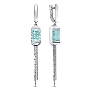 Серьги с английским замком из серебра с алпанитом