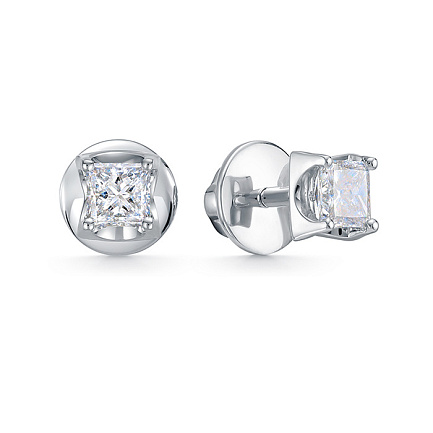 Серьги из белого золота с бриллиантами