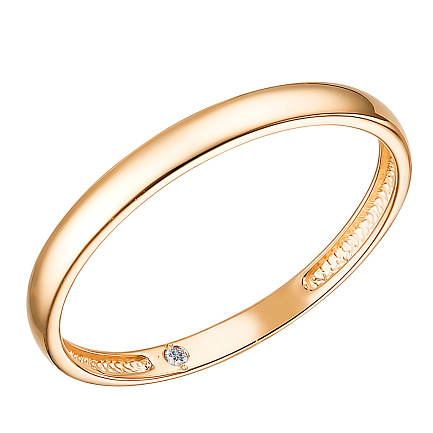 Кольцо обручальное из красного золота