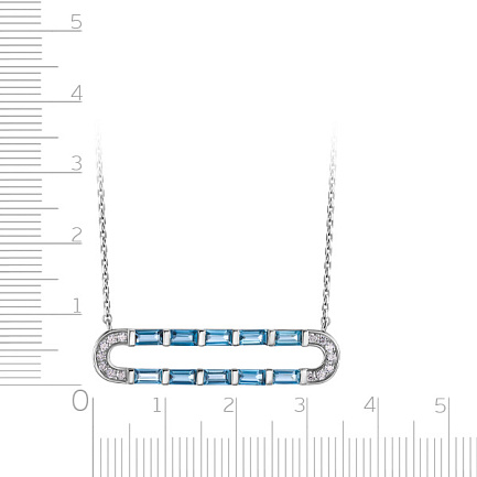 Колье из белого золота с бриллиантами, топазом