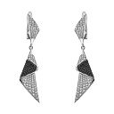 Серьги с английским замком из серебра с фианитами