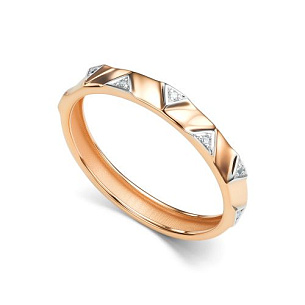 Кольцо из красного золота с бриллиантом