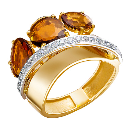 Кольцо из желтого золота с бриллиантами