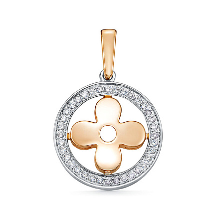 Подвеска из красного золота с бриллиантами