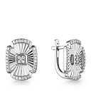 Серьги с английским замком из белого золота с бриллиантами