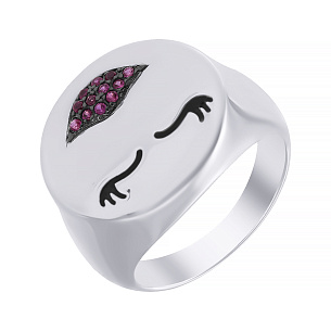 Кольцо из серебра с фианитом