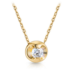 Колье из желтого золота с бриллиантом