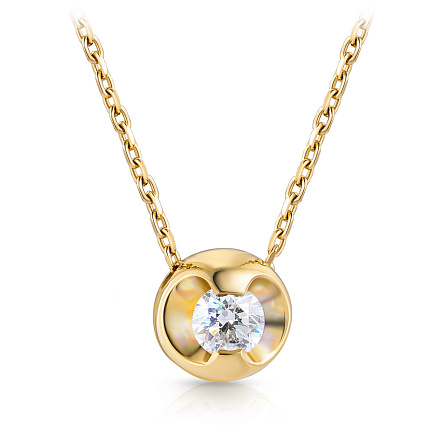 Колье из желтого золота с бриллиантом