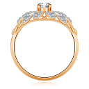 Кольцо из красного золота с фианитом