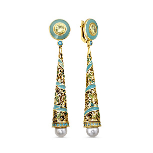 Серьги с английским замком из серебра с фианитами