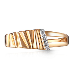 Кольцо из красного золота с фианитом