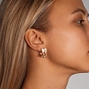 Серьги с английским замком из красного золота с бриллиантами