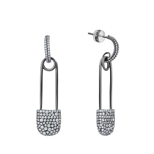 Пусеты из серебра с фианитом