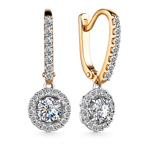 Серьги из красного золота с бриллиантами