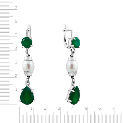 Серьги из серебра с жемчугом