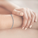 Браслет ручной работы из белого золота, плетение бисмарк