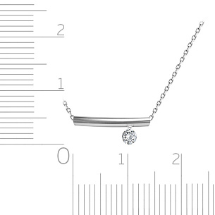 Колье из белого золота с бриллиантом, плетение якорное