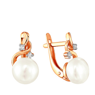 Серьги с английским замком из красного золота