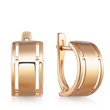 Серьги с английским замком из красного золота