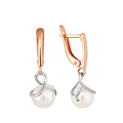 Серьги с английским замком из красного золота