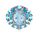 Кольцо из белого золота с бриллиантами, топазом