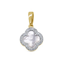 Подвеска из желтого золота с бриллиантами, перламутром