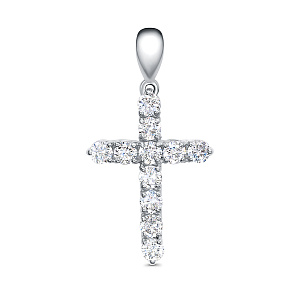 Крест из серебра с фианитом