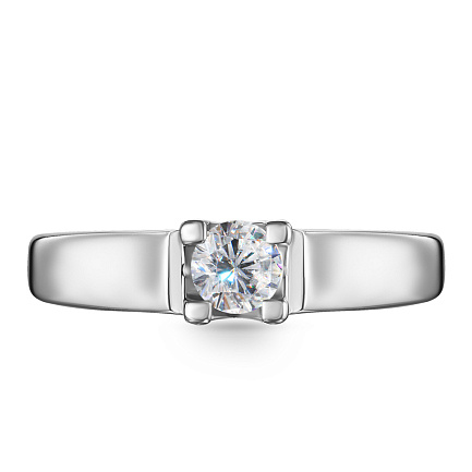 Кольцо из серебра с фианитом