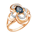 Кольцо из комбинированного золота с бриллиантами, топазом