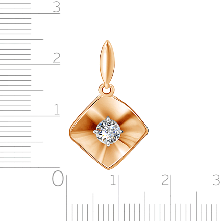 Подвеска из красного золота с фианитом